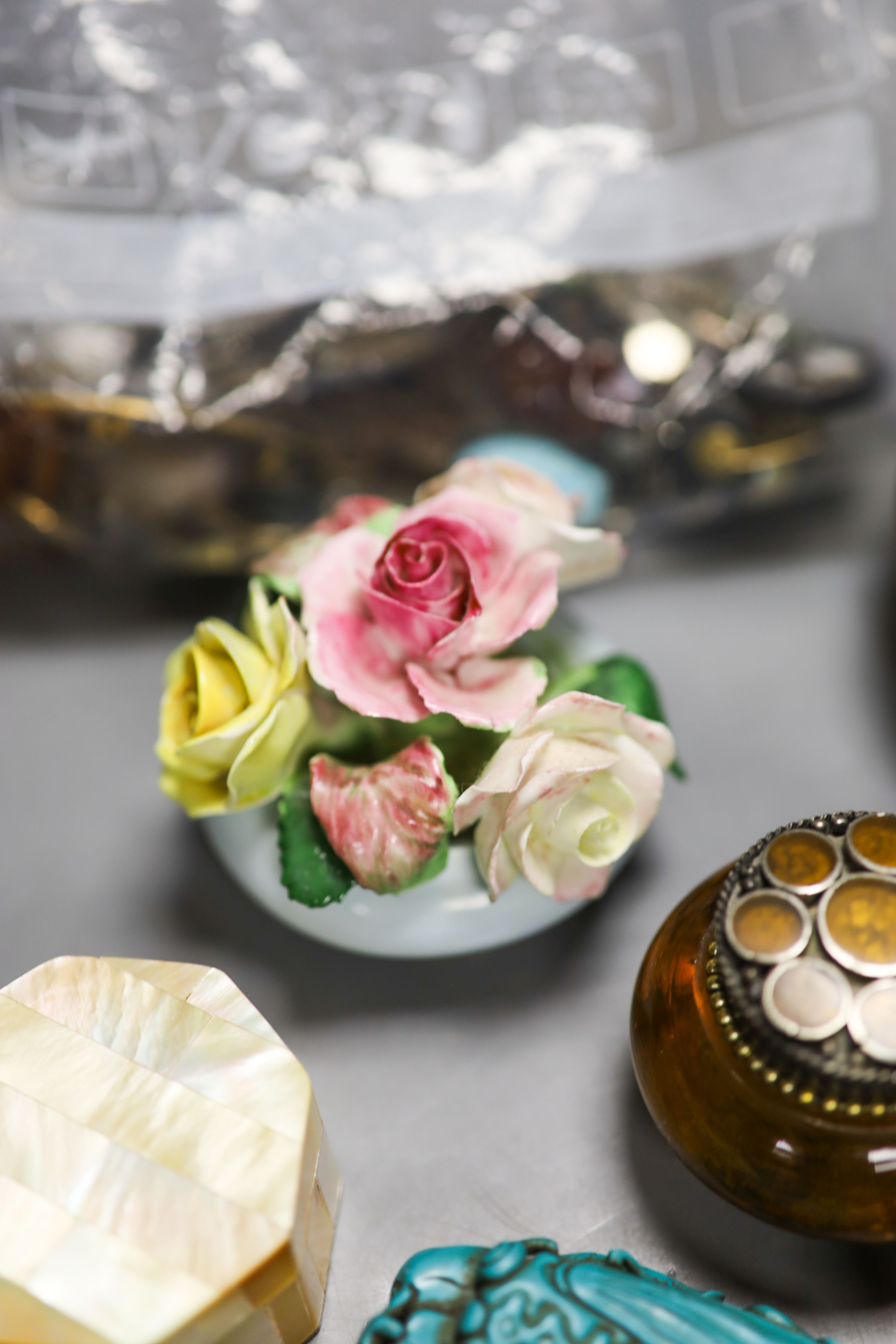 A group of costume jewellery, cloisonne etc